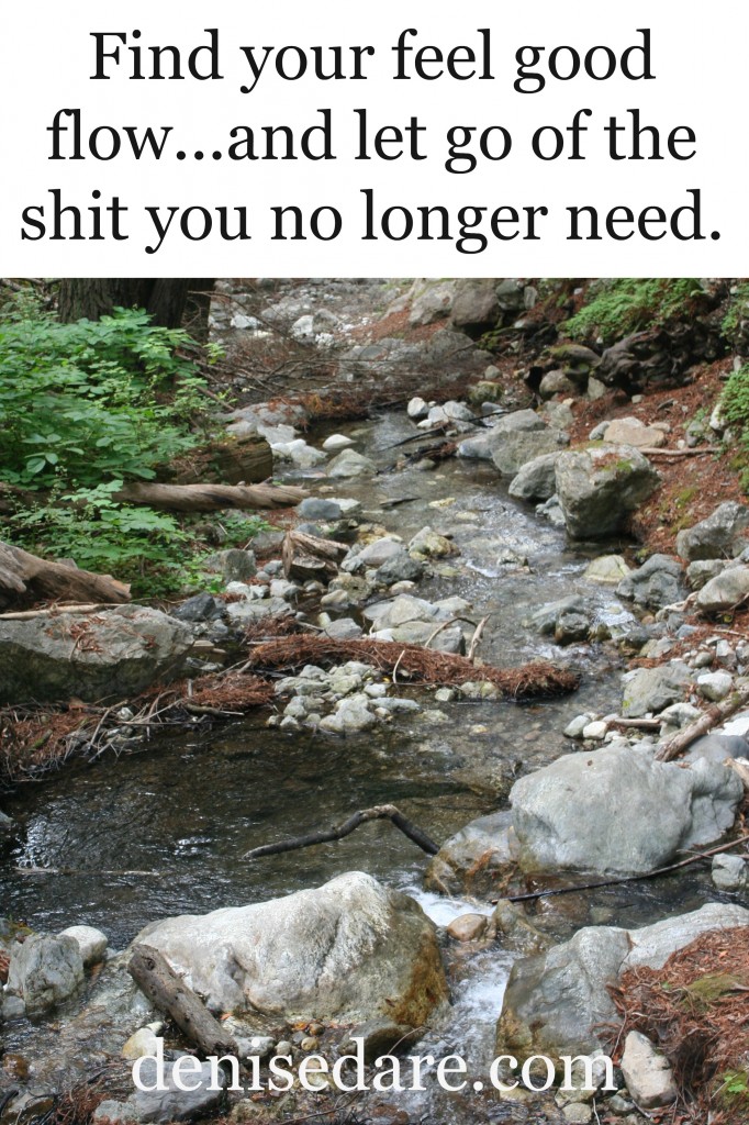 Find your feel good flow...and let go of the shit you no longer need.